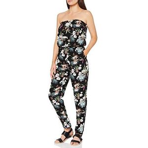 Urban Classics Overall van viscose voor dames, tuinbroek, Black Tropical