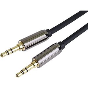 PremiumCord - 3,5 mm stereo HQ jack kabel, 3,5mm, jack plug, mannelijk naar mannelijk stereo-aansluiting, extra audioverbindingskabel, afgeschermd, metalen connectoren, m/m, lengte: 5 m