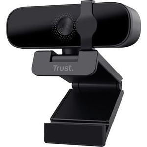 Trust Tanor Webcam 1080p met microfoon en privacyfilter, USB-webcam vaste focus 30 FPS, 85% gerecycled kunststof, webcamera voor laptop, Mac, Windows, Skype Zoom Teams