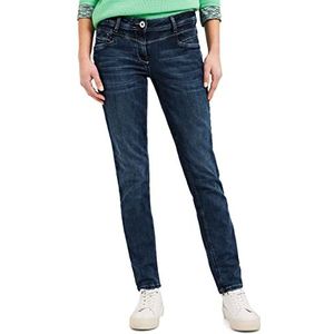 Cecil B376167 Jeans voor dames, losse pasvorm, Donkerblauw gewassen.