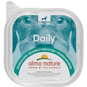 Almo Nature Daily Dog – Natvoer voor honden met lam en aardappelen – voor volwassen honden: 9 kommen van 300 g