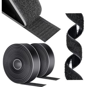 AiQInu Extra sterk zelfklevend klittenband, 5 m x 30 mm, zelfklevende klittenbandsluiting, dubbelzijdig klittenband voor muggennet, handwerk