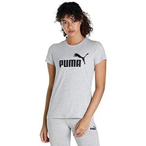 PUMA ESS T-shirt voor dames met logo, Grijs (lichtgrijs verwarming), M