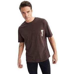 DeFacto Z6082az T-shirt voor heren, Bruin