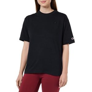 Champion Rochester 1919 Champion Logo W Atletic Jersey Combed Oversized Crewneck T-shirt voor dames, zwart.