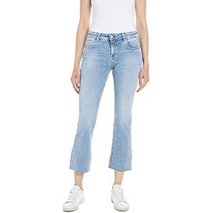 Replay Faaby Flare Crop Damesjeans, Lichtblauw (010)