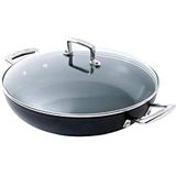 Le Creuset Provençaalse stoofpan met antiaanbaklaag, van gesmeed aluminium met deksel, 24 cm, antraciet/zilver, 51107240010502