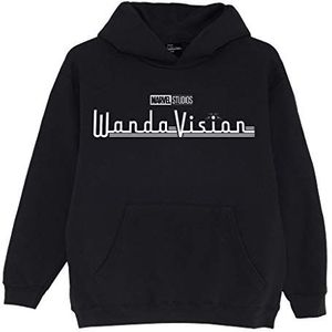 Marvel WandaVision Logo Pullover Hoodie, kinderen, 5-13 jaar, zwart, officiële merchandise, zwart.