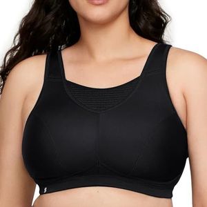 Glamorise Elite Performance Soutien-gorge de sport sans armatures pour femme #1067, Noir, 100D