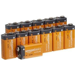 Amazon Basics - 9 volt alkaline batterijen - 12 stuks