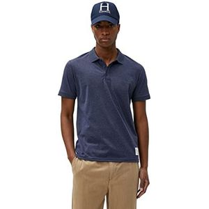 Koton Basic T-shirt met polokraag, slim fit, knoopsluiting, korte mouwen, T-shirt voor heren, Marineblauw 716, S