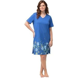 Ulla Popken Set van 2 grote vlinder-T-shirts nachthemd voor dames, Blauw