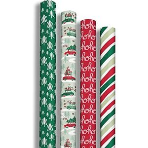 Clairefontaine 202084AMZC cadeaupapier, karton met 12 rollen – papier Excellia 80 g – afmetingen: 2 x 0,70 m – motief: ""Hohohohohoho"", kerstfeesten