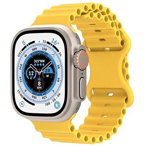 VeveXiao Ocean Compatibel met Apple Watch Ultra Band 49 mm 45 mm 44 mm 42 mm 41 mm 40 mm 38 mm siliconen armband voor heren en dames, zacht, ademend, voor iWatch Series 8 7 6 5 4 3 2 1 SE, silicone