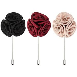 reversspeld roos bloem bruiloft feest lijfje mannen mannen knoopsluiting reversspeld 3 verschillende kleuren roze broches, geschikt voor bruiloften, feesten, avonden en andere gelegenheden, zijde,