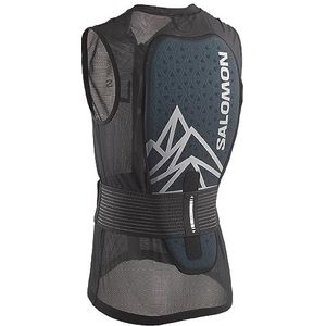 Salomon Flexcell Pro Uniseks ski-snowboard rugbeschermer, verstelbare bescherming, ademend vermogen en eenvoudige pasvorm, zwart, XL