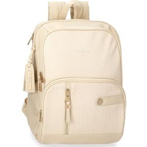 Pepe Jeans Sprig Sac à Dos pour Ordinateur Portable 13,3"" Beige 25 x 37 x 10 cm Cuir synthétique 9,25 L by Joumma Bags, Beige, Talla única, Sac à Dos pour Ordinateur Portable, Beige, Taille unique,