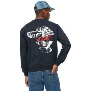 TRENDYOL Sweatshirt met ronde hals, regular fit, marineblauw, S, Navy Blauw
