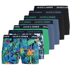 Jack & Jones Jacflower Mix Trunks Boxershorts voor heren, 7 stuks, zwart/verpakking: Magic Forest – zwart – indigopaars – holly green – zwart – vintage indigo