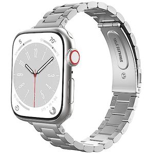 MoKo Horlogebandje compatibel met Apple Watch 38 mm 40 mm 41 mm iWatch Series SE 2 SE 8 7 6 5 4 3 2 1 - Smalle en elegante roestvrij stalen polsband - Metalen reserveband