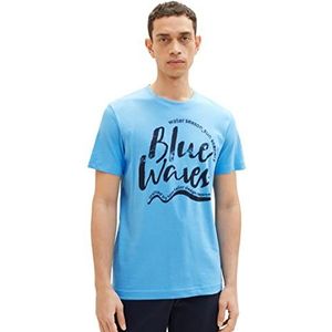 TOM TAILOR 1036320 T-shirt voor heren, 18395 - Regenblauw