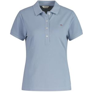 GANT Slim Sheild Cap Sleeve Pique Poloshirt met korte en dunne mouwen voor dames, Duif Blauw