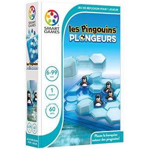 SmartGames - Duikppinguïns – denkspel – leg de ijsschots om de pinguïns – 60 uitdagingen van verschillende niveaus – 1 speler – vanaf 6 jaar