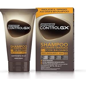 Just for Men Control GX, kleurshampoo voor heren, kleur en haartint, 2-in-1 met conditioner, vermindert geleidelijk grijs, voor een natuurlijke look, 118 ml