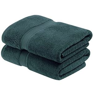 Superior - 2-delige badhanddoekenset, hoogwaardig katoen, 900 gram, blauwgroen