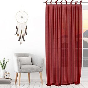 Soleil d'ocre Gordijn met linten, oranje, 140 x 250 cm