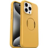OtterBox OtterGrip Symmetry beschermhoes voor iPhone 15 Pro Max met MagSafe, schokbestendig, valbestendig, met geïntegreerde handgreep, 3 x de MIL-STD 810G-standaard, geel