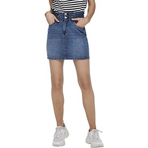 Only Onlmillie Hw Mini Paper Dnm Skirt Gua Damesrok, Medium Blue Denim