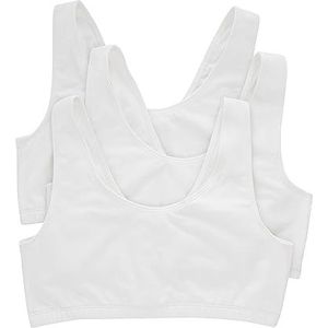 Hanes Set van 3 katoenen bralette-truien voor dames, Wit - 3 stuks