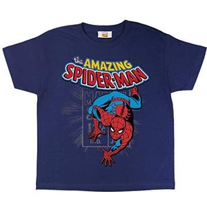 Marvel Comics The Amazing Spiderman T-shirt voor meisjes, 3-13 jaar, marineblauw, officieel product, marineblauw, 9-11 jaar, Navy Blauw