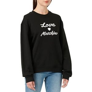 Love Moschino Dames sweatshirt met rechte print, zwart.