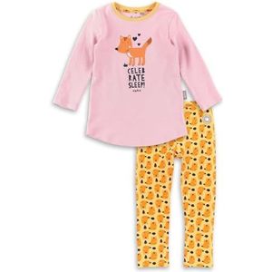Sigikid Mini meisjes pyjama biologisch katoen roze geel 128, roze/geel