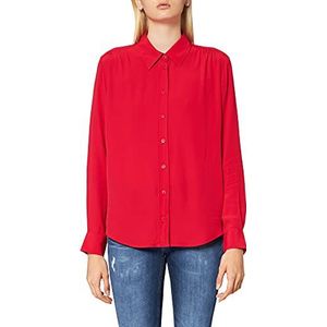 Seidensticker Damesblouse regular fit blouse lange mouwen 100% viscose, Rood