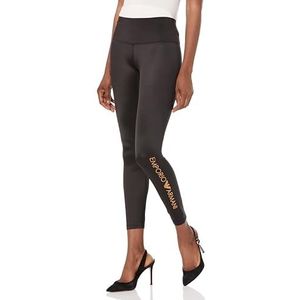 Emporio Armani Legging Taille Haute pour Femme Iconic Microfiber, Noir, XS