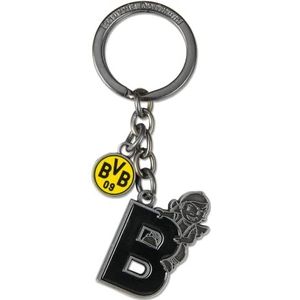 Borussia Dortmund BVB Sleutelhanger beschermengel, letter, zwart, eenheidsmaat, W, zwart., W