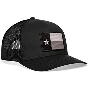 Texas Hoed Vlag - Texas Trucker Cap Baseball TX State Vlag Snapback Golfhoed, Zwart - Grijs/Zwart Patch, L