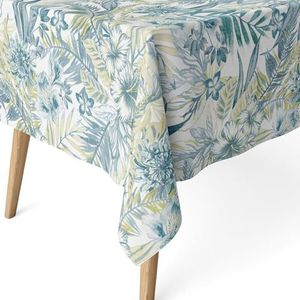 ECOMMERC3 Nappe anti-taches pour table rectangulaire Taille 140 x 140 cm - Nappe anti-taches au toucher extra douce et imperméable, couleur bleue