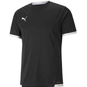 PUMA Teamliga T-shirt voor heren, gestreept, Zwart/Wit