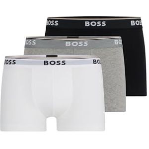 BOSS Heren Trunk 3P Power set van drie korte boxershorts van stretchkatoen met logo's op de taille, gesorteerd pre-pack999, S, Assorted Pre-pack999