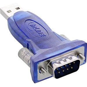 InLine 33304A kabeladapter – adapter voor kabel (USB A, DB9, stekker/stekker, blauw, Win98/ME/2000/XP/Vista Mac OS)
