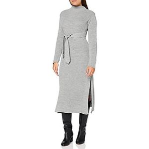 Unique 21 Dames rolkraag mini-jurk casual pulloverjurk, grijs.