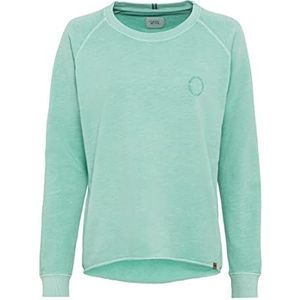 camel active Sweatshirt van katoen met lichte waseffecten damestrui, Groen, XS