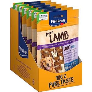 Vitakraft Snacks Vlees voor honden, Lamsvlees Duo Lamsvlees en vis MSC (8 x 80 g)