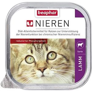 BEAPHAR - Nierdieet voor katten - Dieetvoeding - Verminderd fosforgehalte - Met waardevolle zalmolie - Ter ondersteuning van de nierfunctie - Zachte voeding voor fijnproevers - 1 x 100