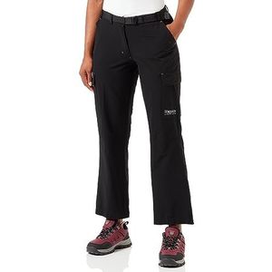 DEPROC-Active Kenora Long-Pantalon Softshell pour femme imperméable pour activités de plein air de randonnée, Noir, 22 Corto