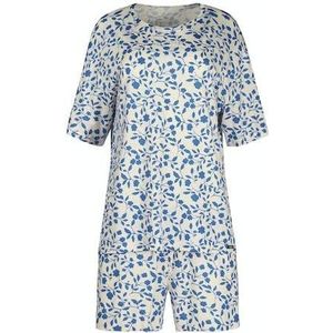 Skiny Kanten pyjama voor dames, bloemenpatroon, rechte snit, groene bloemen, één maat, Egret Flowers